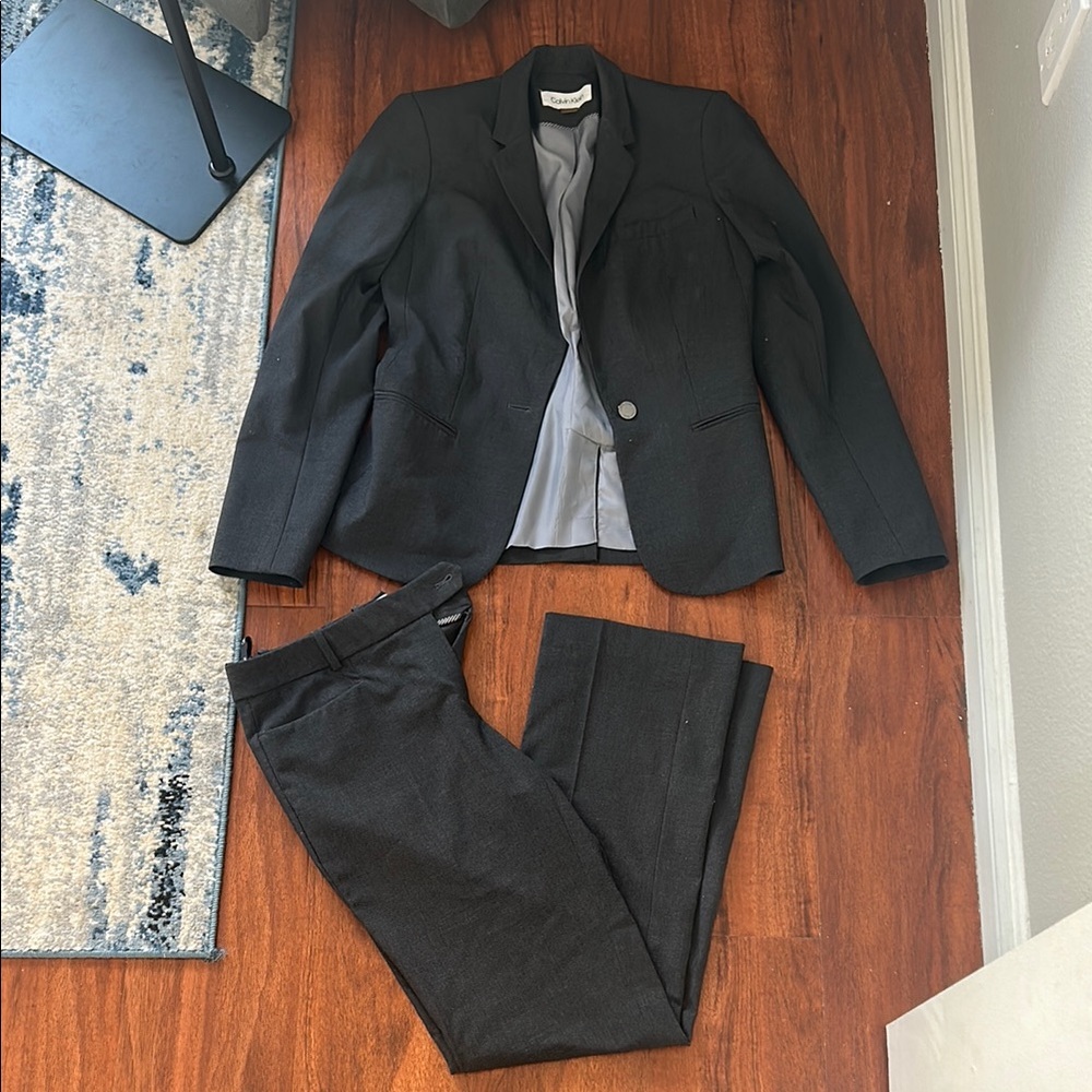 Calvin Klein Gray Pantsuit with Tailored Fit